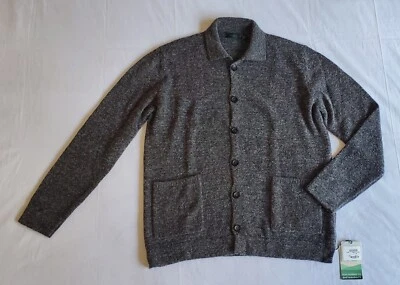 $550 ZANONE WOOL ZM225 BUTTON DOWN GRAY LONG SLEEVE SWEATER MEN SZ 54 ITALY MADE - Image 1 of 4