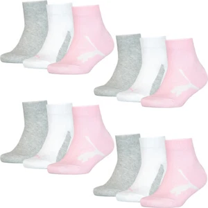 PUMA Kids Quarter Socks 12er Multi Pack, pink/white/grey - Bild 1 von 1