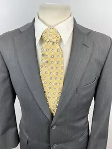 Tom James Bespoke Herren grau Fischgrät Wolle Anzug Größe 40 R Hose 34 x 28 - Bild 1 von 12
