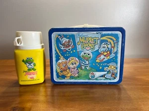 Fiambrera y termo de metal vintage Muppet Babies Kermit 1985 Jim Henson - Imagen 1 de 14
