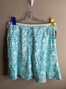 NWT Gap size 14 A line floral skirt Fully Lined Teal White Swingy - Picture 1 of 10