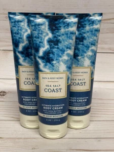 x3 Bath & Body Works Sea Salt Coast Ultimate Hydration Body Cream - Picture 1 of 1