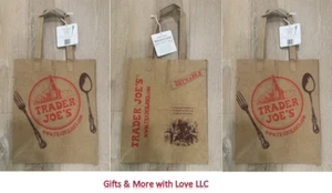 Trader Joe's NEW 💚 RARE WASHABLE PAPER REUSABLE ECO SHOPPER TOTE GROCERY BAGS - Picture 1 of 9