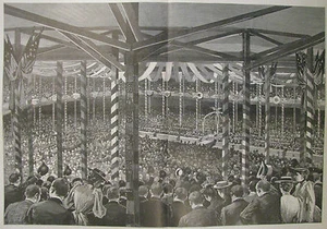 DEMOCRATIC NATIONAL CONVENTION CHICAGO SESSION 1892 HARPER'S WEEKLY PRINT - Picture 1 of 2
