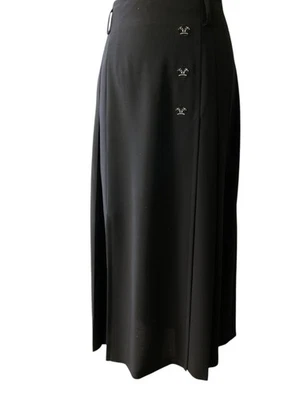 Mujer Años 80 Vintage Falda Midi de Mura, Pliegues Planos Delanteros y Traseros | Talla EU 44 Foto 1 de 4