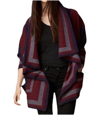 Suéter Burberry Mezcla de Lana Manta Capa Envolvente Azul Marino S SHACKET Foto 1 de 4