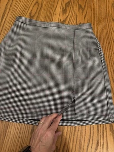 Hollister Damen Minirock Gr. M schwarz weiß Hahnentritt ultra hoher Bund - Bild 1 von 3