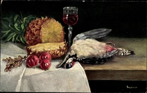Ak Früchte, Ananas, Weinglas, Jagdbeute - 4546907 - Picture 1 of 2
