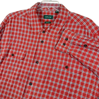 Camisa de manga larga Orvis para hombre XXL calce clásico cáñamo a cuadros con botones Foto 1 de 4