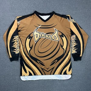 Vintage Diablo Wear ‘Face’ Paintball Jersey Brown Men's XXL Y2K Made In Canada - Picture 1 of 13