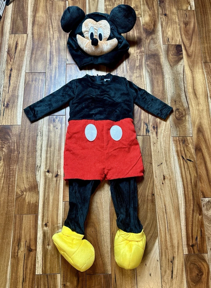 Disney Mickey Mouse Spirit Halloween Infant Baby Costume 6-12 Mo. Two Piece - Image 1 of 4