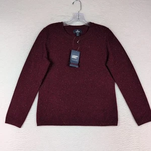NWT Lands End 100% Cashmere Sweater Burgundy Flecked Crewneck Women’s Small - Picture 1 of 10