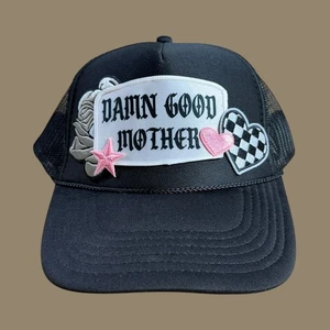 Otto Trucker Hat Black Mesh Damn Good Mother Patch Adjustable Snapback OSFM - Picture 1 of 6
