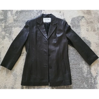 Vintage 90s Michael Hoban North Beach Leather Blazer Jacket Womens 10 Y2K Matrix - Image 1 of 4
