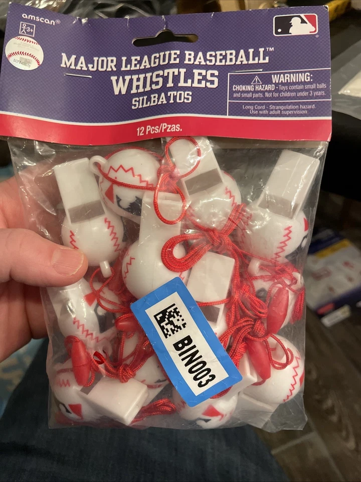 MLB Pro Béisbol Deportes Banquete Temático Fiesta Favor Silbatos Plástico 12ct Foto 1 de 1