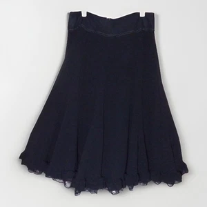 Emma James Damen Größe 10 Schwarz Midi Ausgestellt Rüschenrock Polyester Reißverschluss - Bild 1 von 9