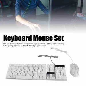Keyboard And Mouse Combo 104 Keys RGB Backlit USB Wired Connection Keyboard Mous - Picture 1 of 23