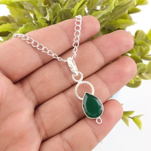 Ciondolo gioiello onice verde argento sterling 925 fatto a mano regalo compleanno - Foto 1 di 3