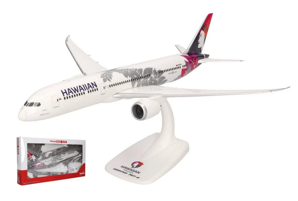 MODELLINO AEREO STATICO HERPA BOEING 787-9 HAWAIIAN AIRLINES SCALA 1:200 - Immagine 1 di 1