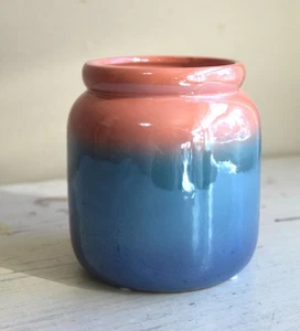 Fairy Core Lusterware Glass Cup Vase Opalescent Blue Pink Ombre 4.75 in Tall - Picture 1 of 5