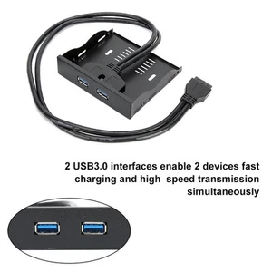 USB 3.0-Frontblende Erweiterungsschacht USB3.0-Frontblende Schwarz - Afbeelding 1 van 11