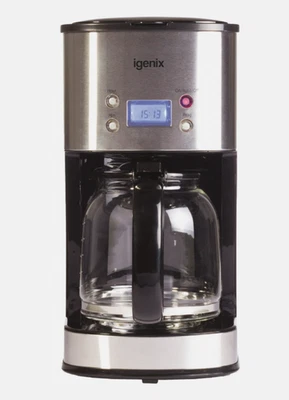 Igenix Digital Filter Coffee Maker, 800W, Black/Silver, Igenix IG8250 NEW - Image 1 of 4