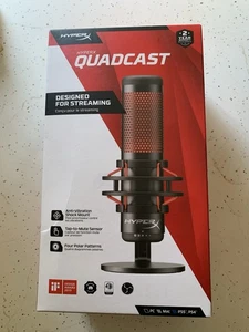 HyperX Quadcast Red Black USB Condenser Gaming Unidirectional Microphone New - Picture 1 of 4
