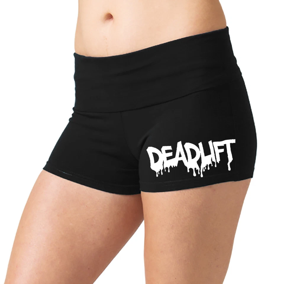 Junior's Deadlift Yoga Shorts Black Booty Dance Gym Workout  Leggings pole V170 - Image 1 of 1