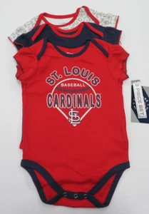 Infant Girls MLB St. Louis Cardinals 3 Piece Bodysuit Set Size 12-18mo NWT - Picture 1 of 12