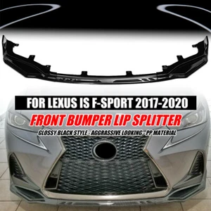 Gloss Front Bumper Lip Splitter For LEXUS IS200t IS300 IS350 F Sport 2017-20 - Picture 1 of 10