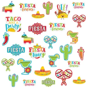 Mexican Taco Fiesta Party Supplies Wall Cutouts Mega Value 30 Pack Birthday - Picture 1 of 2