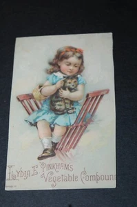 TARJETA COMERCIAL VICTORIANA LYDIA E. PINKHAM'S COMPUESTO VEGETAL, BALTIMORE, MD - Imagen 1 de 3