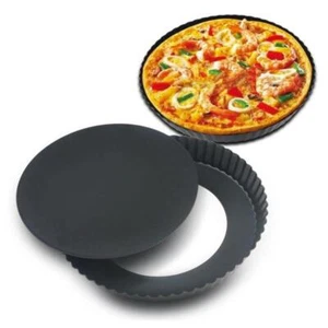 9" Non-Stick Round Tart Pan Baking Tray Flan Quiche Tin Fluted Removable Bottom - Picture 1 of 12