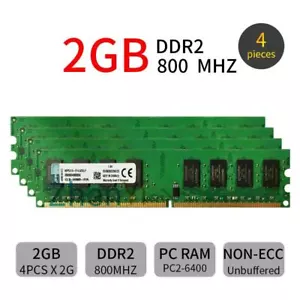 Original Kingston 8GB 4x2GB DDR2 800MHz PC2-6400 KVR800D2N6/2G Desktop Memory BT - Picture 1 of 9