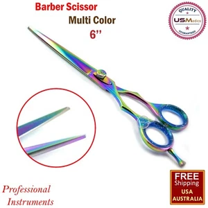 Haircutting Barber Saloon Multicolor Scissor 6 inch Stainless Steel Beaden® - Picture 1 of 5