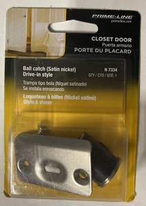 Prime-Line 3/4 In. x 1-3/16 In. Satin Nickel Drive-In Ball Catch/Strike N7334 DD - Picture 1 of 2