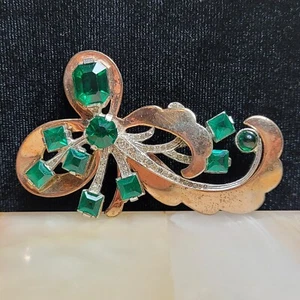 Vintage Sterling Silber Art Deco Antik Strass Kristall Brosche Viktorianisch - Bild 1 von 12