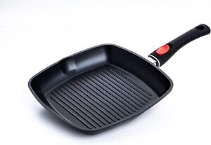 Non Stick Griddle Square Frying Grill 28cm Aluminium Pan for All Hobs Induction 