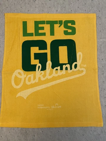 OAKLAND ATHETICS Gold Rally Towel ~ "Let's Go Oakland" ~ 15 x 17.5" Cover