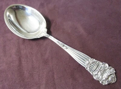 Cuchara de servir griega 1980 moderna plateada sin monograma Foto 1 de 3