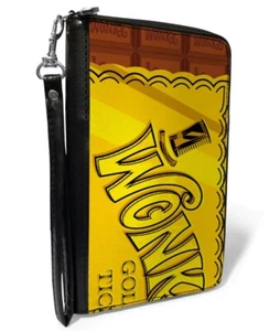 NEW! WILLY WONKA WALLET GOLDEN TICKET BAR PREMIUM ZIP-AROUND WRISTLET LICENSED - Picture 1 of 2
