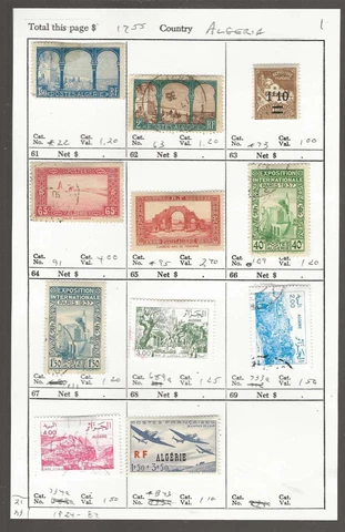 ALGERIA...Sc# 22/734a & B43...Mint & Used...1924/84...11 Diff...SCV  $17.55 Cover