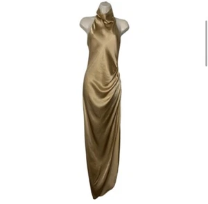 Amanda Uprichard X REVOLVE Toffee Silk Samba Gown Open Back Dress XS - Picture 1 of 2