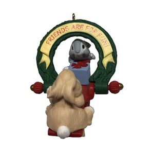 Hallmark Andenken 1991 Friends are Fun Weihnachtsschmuck Wippe Totter Hasen - Bild 1 von 8