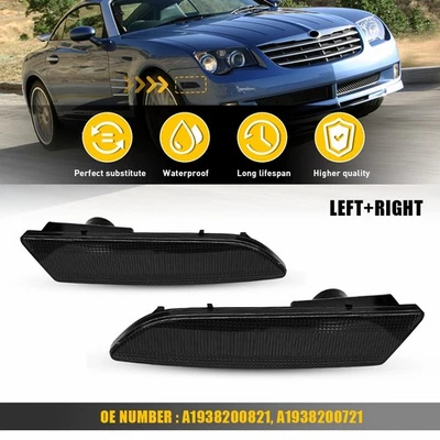 Para 04-08 Chrysler Crossfire Lente Fumê Frontal Fender Luzes Marcadoras Laterais LH RH H - Imagem 1 de 4