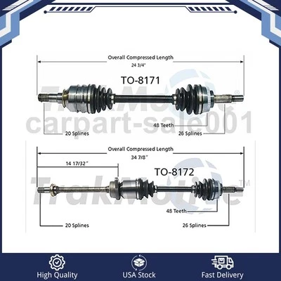 Eje CV trasero izquierdo trasero derecho para Toyota MR2 Spyder 2003-2005 TrakMotive Foto 1 de 3