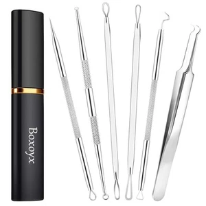 Pimple Popper Tool Kit - 6 Pcs Blackhead Remover Comedone Extractor Tool Kit ... - Picture 1 of 7