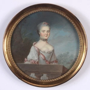 Jean Daniel Welper (1730-1789) "Mme Baurlut" high quality miniature!!, 1750s (m) - Picture 1 of 24
