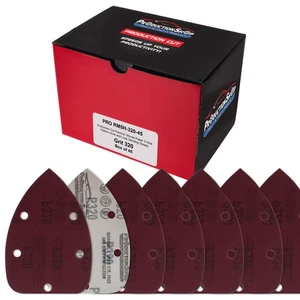 320 Grit 5-Hole Pattern Hook & Loop Mouse Sander Sandpaper Sheets, Box of 45 - Picture 1 of 5