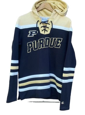 Champion Purdue Boilermakers Hockey Sudadera con Capucha Negra Dorada Para Hombre Pequeña Foto 1 de 4